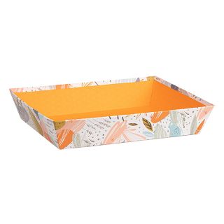 Corbeille carton rectangle orange/fracheur