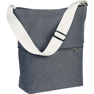 Sac rectangle 2 compartiments / isotherme (H23,5cm) gris 1 anse large rglable 