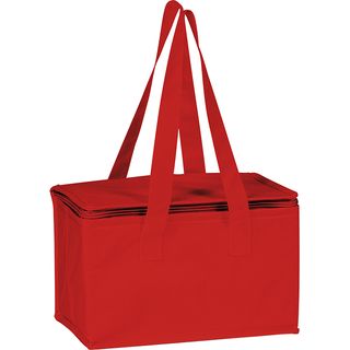 Sac isotherme rectangle rouge 2 anses rouges fermeture zip 