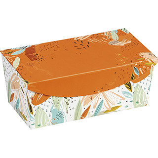 Coffret carton rectangle orange/fracheur fermeture aimante
