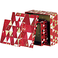 Coffret carton carr rouge/blanc/dorure  chaud or dcor triangle 