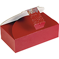 Coffret carton rectangle fond automatique dcor Bonnes Ftes/noeud rouge 
