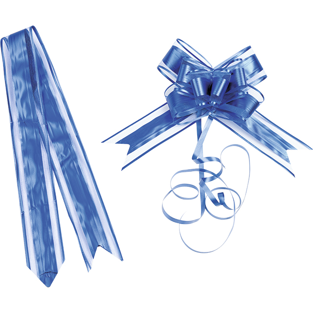 Pull up ribbon bow blue - pack of 10 piece 