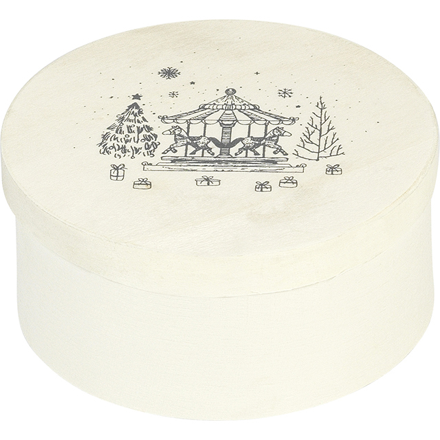 Boîte bois ronde fromage personnalisable