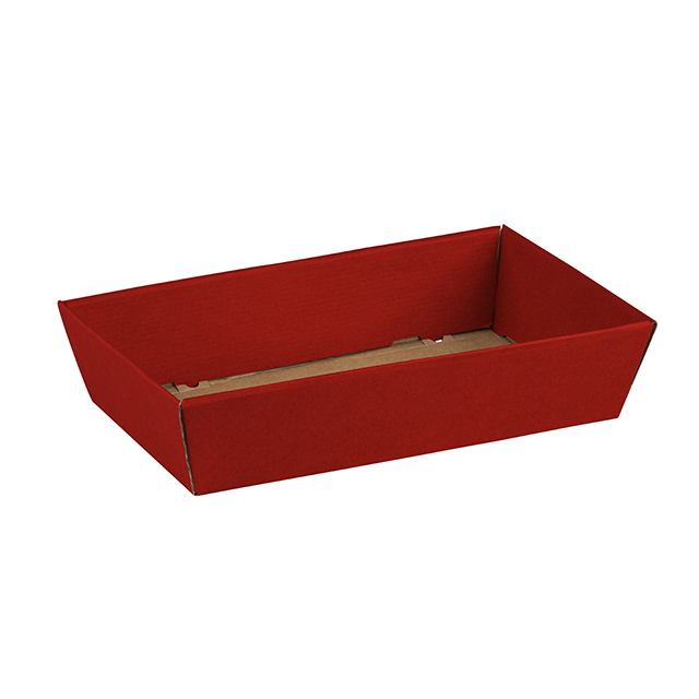 Corbeille carton kraft rectangle rouge livre  plat livre  plat 