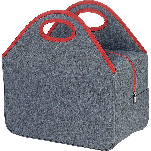 Bag isotherm rectangular dark/grey/red 2 handles Zip 