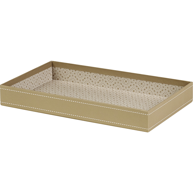 Tray cardboard rectangular beige/white SOFT TOUCH