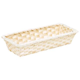 Basket rectangular bamboo burgundy 