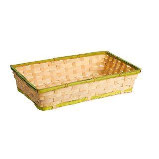 Tray rectangular bamboo nature/lime green 