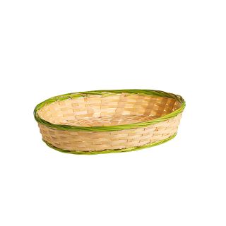 Tray oval bamboo nature/lime green 