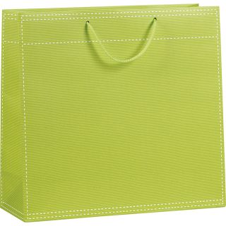 Bolsa papel verde/asas cuerda/ojal
