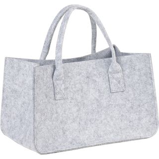 Bag felt rectangular light grey 2 handles 