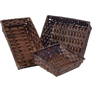 Tray rectangular bamboo brown 