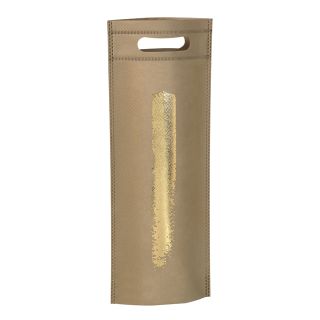 Bag non-woven polypropylene 1 bottle camel brown/gold 