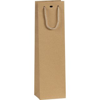 Bag Paper kraft 1 bottle cord handles eyelet 