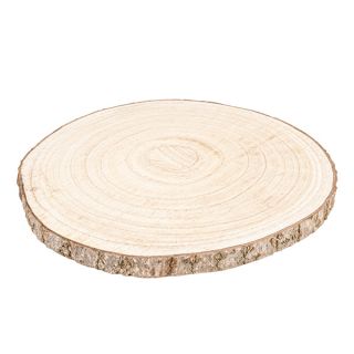 Tray round wood/bark natural