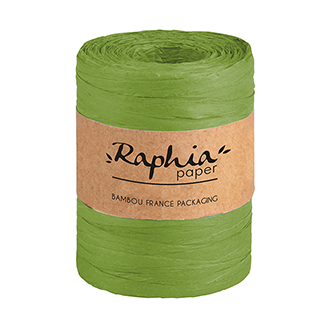 Raphia papier coloris vert bobine de 0,7x200m