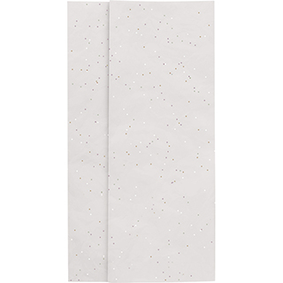 Papel de seda color blanco/lentejuelas - Paquete de 120 piezas