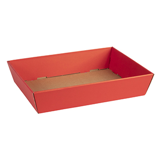 Coffret carton kraft rectangle décor La Guinguette cordelettes rouges  fermetures latérales Livré à plat