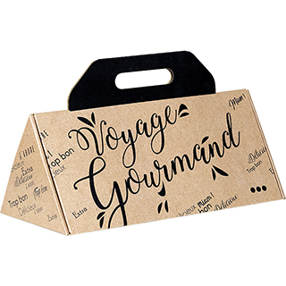 Coffret carton triangle dcor Voyage Gourmand noir