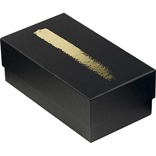 Caixa carto chocolates preto/dourado 3 linhas dourado