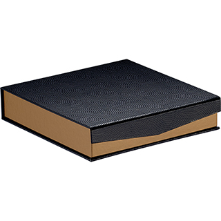 Box cardboard square chocolates 4 rows copper/black/UV Printing magnetic closure