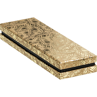 Box cardboard rectangular chocolates 2 rows kraft/gold hot foil stamping/black