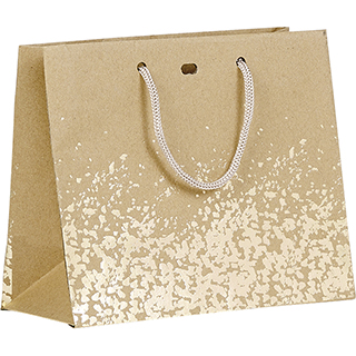 Bag paper kraft gold hot foil stamping gold cord handles eyelet