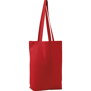 Tote bag cotton red without decoration 2 handles   