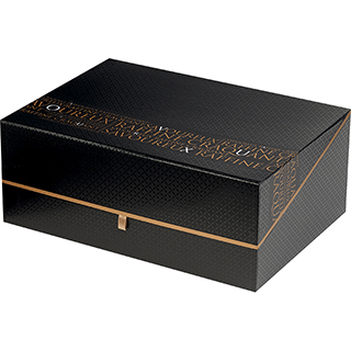 Caja de cartn rectangular SAVOUREUX negro/cobre