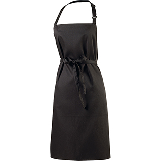 Avental de algodo cor preta com bolso/regulvel 