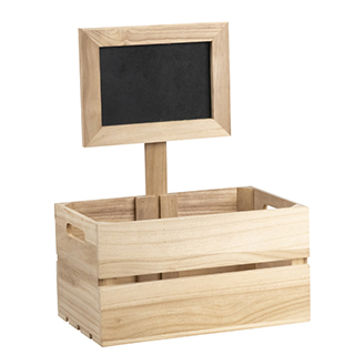 Caja madera rectangular con pizarra removible