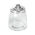 Jar glass silver lid 