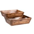 Tray cardboard rectangular with handles wood decor delivered flat (dimension assembled)