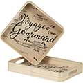 Tray wood rectangular VOYAGE GOURMAND black round corners handles