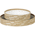 Tray cardboard round MERRY CHRISTMAS kraft/white/gold hot foil stamping 