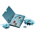 Caixa carto retangular calendrio do advento azul/vermelho/dourado 24 janelas pre-cortada