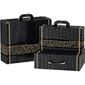 Suitcase Rectangular Cardboard "Savoureux" Black/Gold 