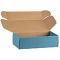 Caixa carto kraft retangular azul entregue plano (para montar)