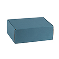 Box cardboard kraft rectangular blue delivered flat (to assemble)