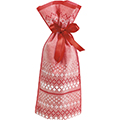 Bag non-woven polypropylene red/white/red satin ribbon gifttag 